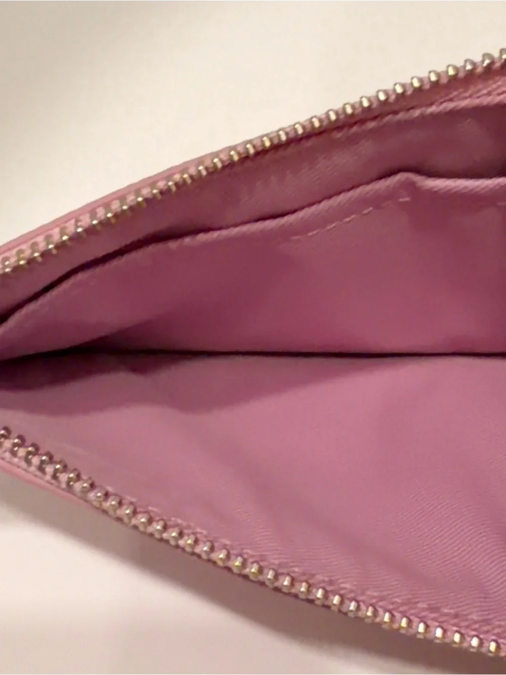 COACH Pebbled Leather Zippered Coin Purse Key Ring Pink Lilac NWOT